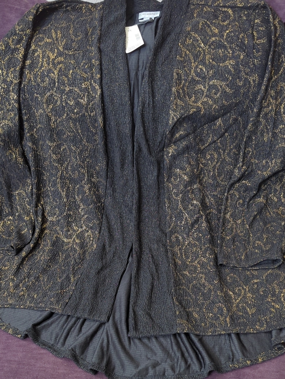 Catherines Black Jacket with Gold Metallic Scrolls